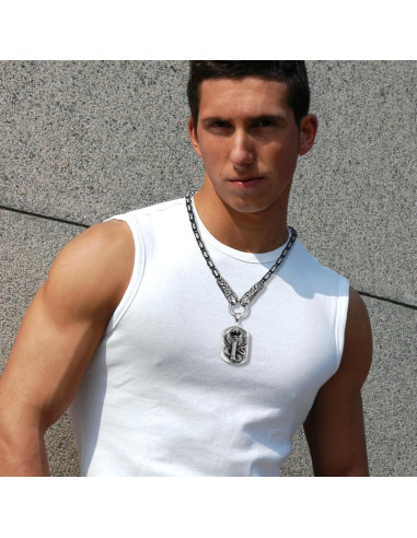 Collar Viking OIDEA Serpiente Doble Acero Inoxidable 61cm