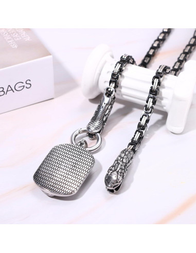 Collar Viking OIDEA Serpiente Doble Acero Inoxidable 61cm