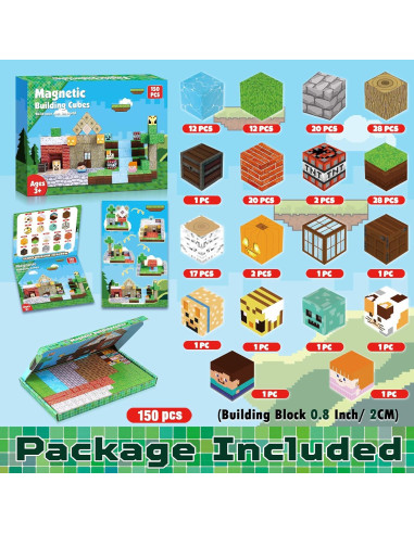 Bloques Magnéticos GraceDuck 150 PCS Casas de Molinos