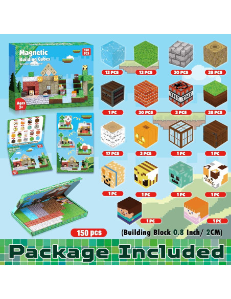 Bloques Magnéticos GraceDuck 150 PCS Casas de Molinos