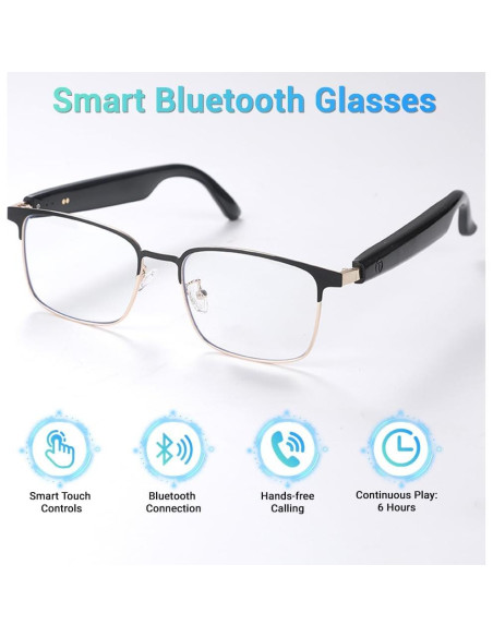 Gafas de Audio Bluetooth CuiSuto C-GS06 Doradas con Lentes UV400