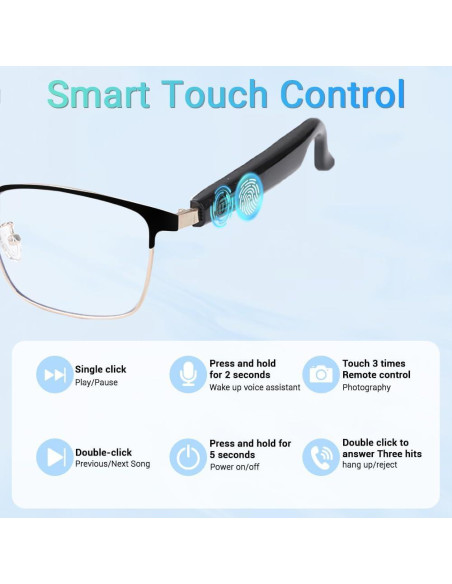 Gafas de Audio Bluetooth CuiSuto C-GS06 Doradas con Lentes UV400