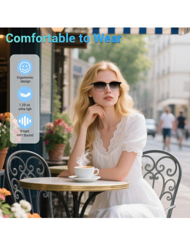 Gafas de Audio Bluetooth CuiSuto C-GS06 Doradas con Lentes UV400