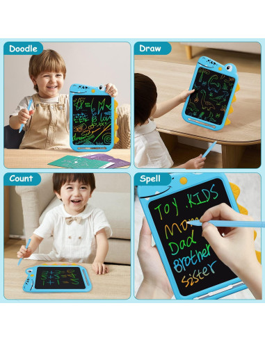 Tableta de Escritura LCD Fullware 10" Azul Dinosaurio
