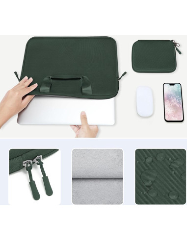 Funda para Laptop MOSISO 13" Neopreno Verde Esmeralda
