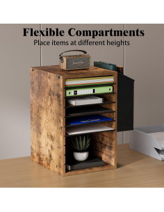 Organizador de Papel de Oficina Unionly 10 Compartimentos Marrón 2