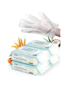 100 Toallitas para Mascotas IMMHABI con Guantes Hipoalergénicas