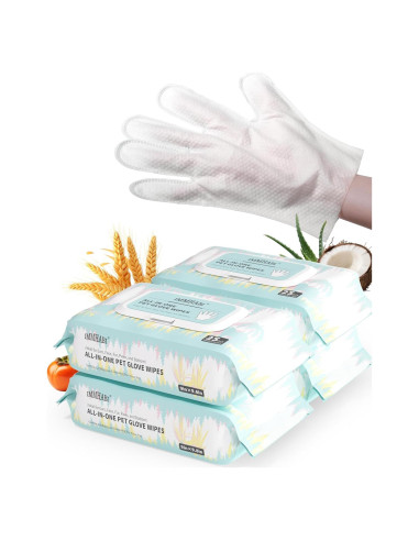 100 Toallitas para Mascotas IMMHABI con Guantes Hipoalergénicas