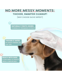 100 Toallitas para Mascotas IMMHABI con Guantes Hipoalergénicas 2