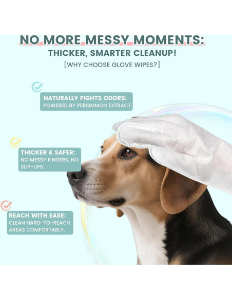 100 Toallitas para Mascotas IMMHABI con Guantes Hipoalergénicas
