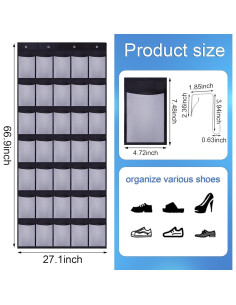 Organizador de Zapatos Teikou 35 Bolsillos Colgante Negro-Blanco 2
