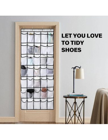 Organizador de Zapatos Teikou 35 Bolsillos Colgante Negro-Blanco