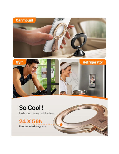 Soporte Magnético de Cuero Andobil MagSafe Ajustable 360