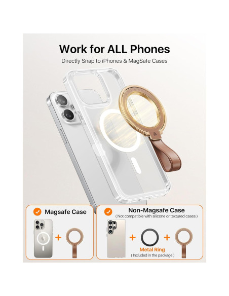 Soporte Magnético de Cuero Andobil MagSafe Ajustable 360