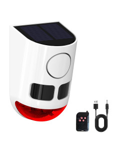Alarma Solar de Movimiento QXMH 110dB con Luz Estroboscópica