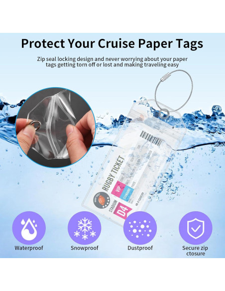 8 Soportes de Etiquetas de Equipaje RUGLAMZHIP Transparentes