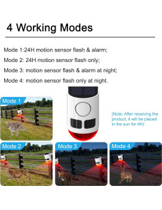 Alarma Solar de Movimiento QXMH 110dB con Luz Estroboscópica 2