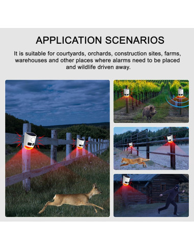 Alarma Solar de Movimiento QXMH 110dB con Luz Estroboscópica