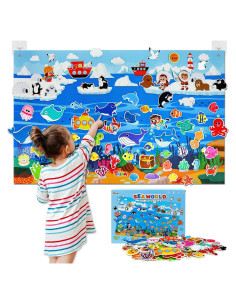 Conjunto de Tablero de Fieltro Oceánico Taika 70 Pcs 43x28 cm