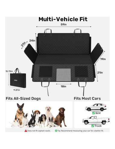 Cubierta de Asiento para Perros Zanch XL - 100% Impermeable
