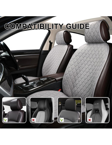 Fundas de Asiento Delantero Lino Gris BaoLL Ajuste Universal