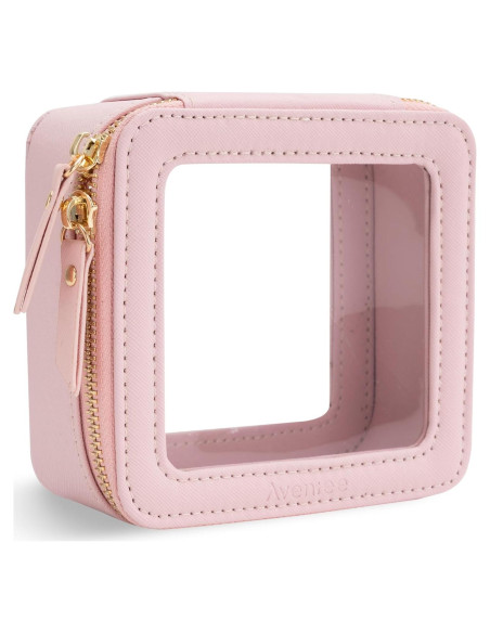 Estuche de Maquillaje Transparente Aveniee Mini Rosa 13x12x6cm