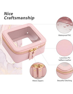 Estuche de Maquillaje Transparente Aveniee Mini Rosa 13x12x6cm 2