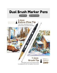 80 Marcadores Doble Punta HornedDragon con App y Colores Vivos 2