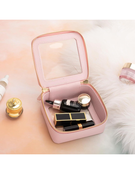 Estuche de Maquillaje Transparente Aveniee Mini Rosa 13x12x6cm