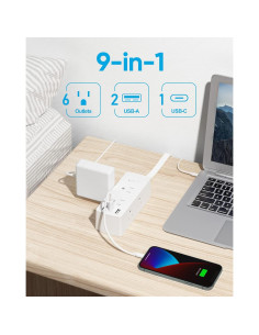 Regleta de Alimentación Olcorife 3m con 6 Salidas y 3 USB 2