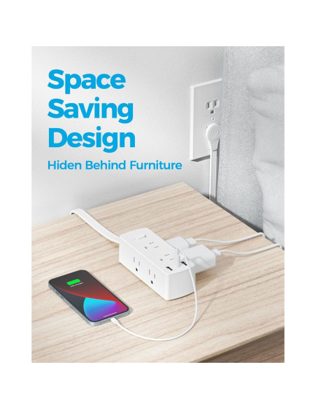 Regleta de Alimentación Olcorife 3m con 6 Salidas y 3 USB