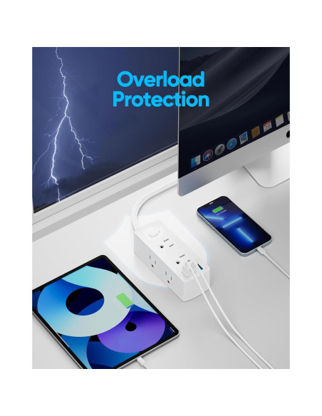 Regleta de Alimentación Olcorife 3m con 6 Salidas y 3 USB