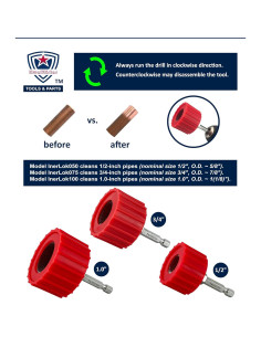 Juego de 3 Cepillos Limpiadores de Tubos Kwalitistar 1/2-1" 2