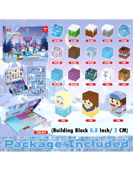 Bloques Magnéticos GraceDuck 150PCS Castillo de Hielo