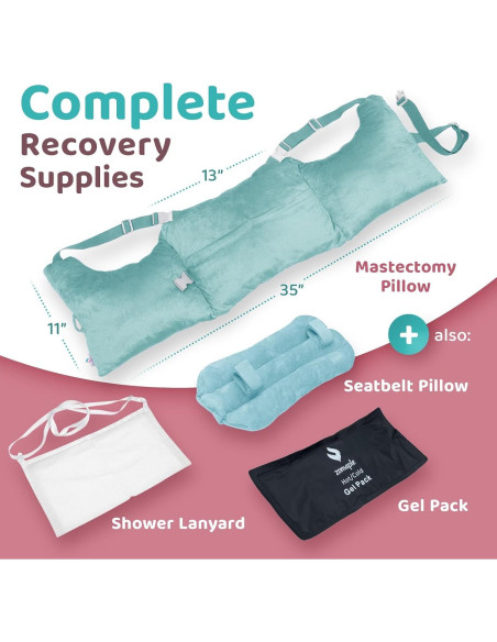 Almohada de Recuperación Post-Mastectomía Zomaple Aqua