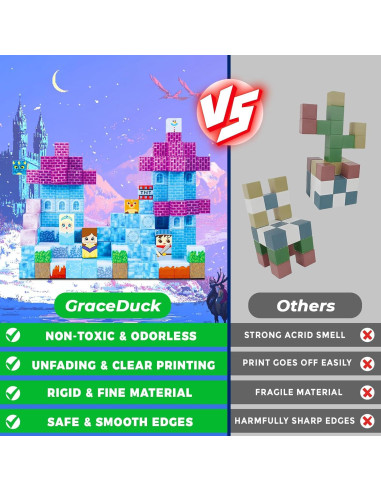 Bloques Magnéticos GraceDuck 150PCS Castillo de Hielo
