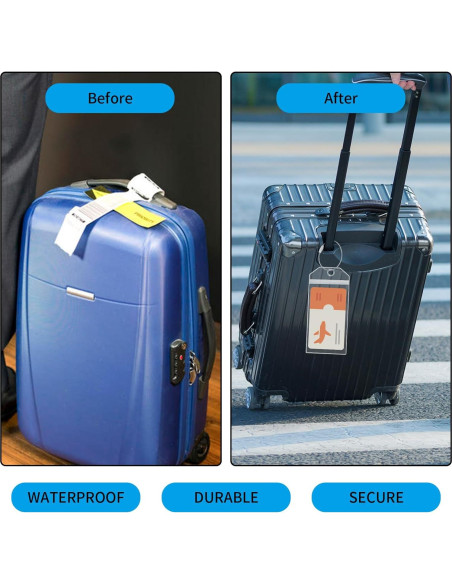 8 Soportes de Etiquetas de Equipaje RUGLAMZHIP Transparentes