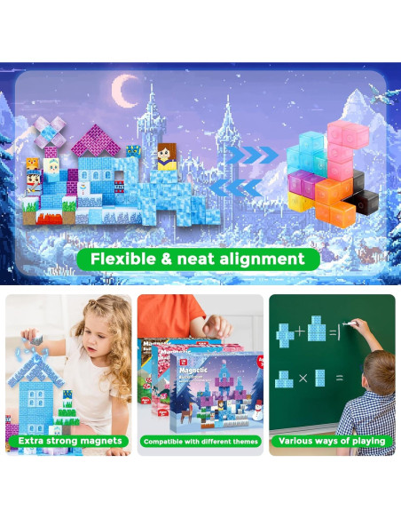 Bloques Magnéticos GraceDuck 150PCS Castillo de Hielo
