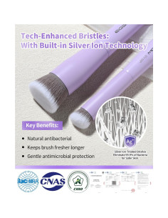 Brocha de Maquillaje Doble Cara EIGSHOW D110P - Cerdas de Iones de Plata 2