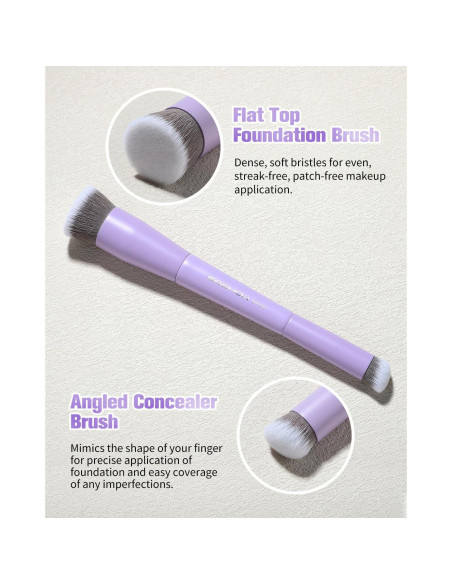 Brocha de Maquillaje Doble Cara EIGSHOW D110P - Cerdas de Iones de Plata