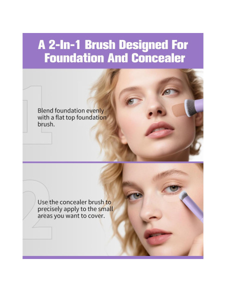 Brocha de Maquillaje Doble Cara EIGSHOW D110P - Cerdas de Iones de Plata