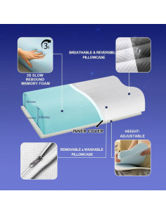 Almohada Cervical BSAFP Espuma de Memoria Transpirable 1.81kg 2