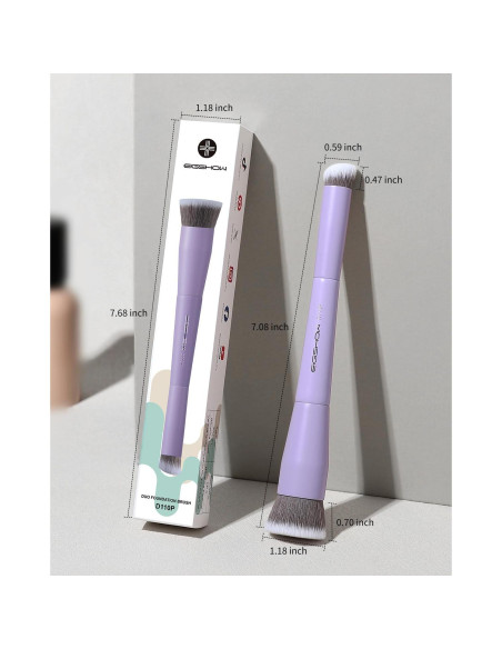Brocha de Maquillaje Doble Cara EIGSHOW D110P - Cerdas de Iones de Plata