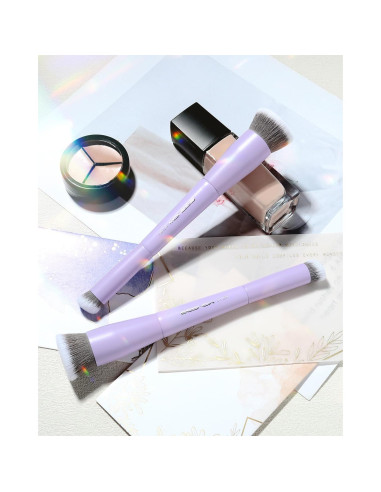 Brocha de Maquillaje Doble Cara EIGSHOW D110P - Cerdas de Iones de Plata