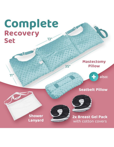 Almohada de Recuperación Post Mastectomía Zomaple Aqua