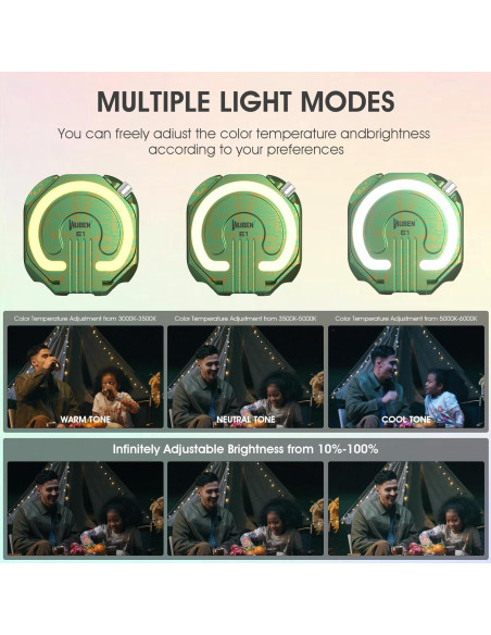 Luz de Anillo Portátil WUBEN E1 para Selfie 300 Lúmenes