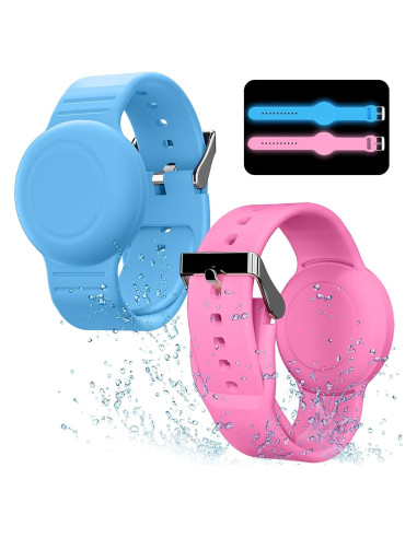 Pulsera Impermeable Ajustable AGMZ para AirTag Niños 2 Pzas