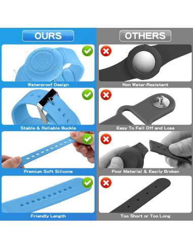 Pulsera Impermeable Ajustable AGMZ para AirTag Niños 2 Pzas