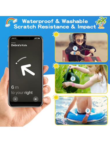 Pulsera Impermeable Ajustable AGMZ para AirTag Niños 2 Pzas