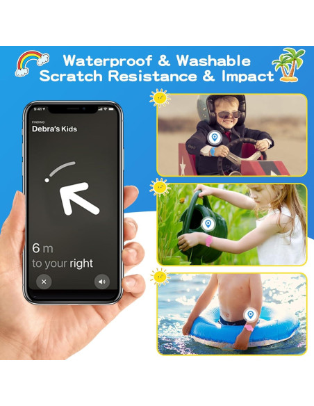 Pulsera Impermeable Ajustable AGMZ para AirTag Niños 2 Pzas
